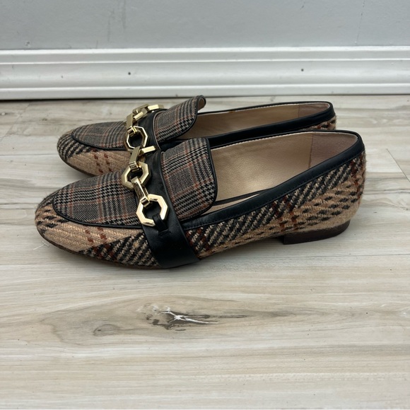 Louise et Cie Shoes - Louise et Cie Lo Brone Brown Plaid Chain Loafers